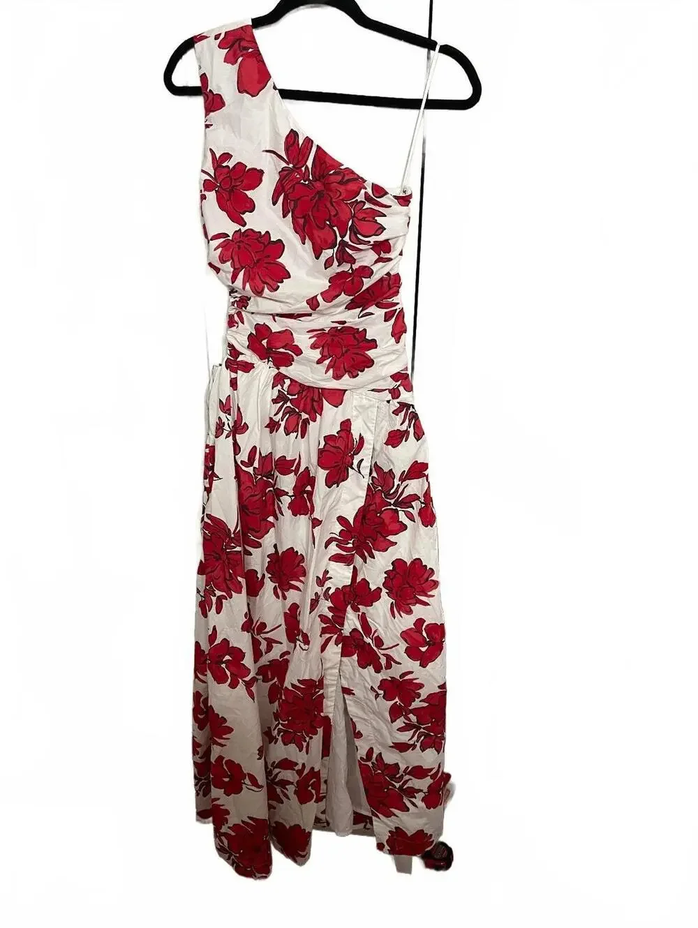 Abercrombie & Fitch Women's One-Shoulder Floral Maxi Dress with Side Cutout and